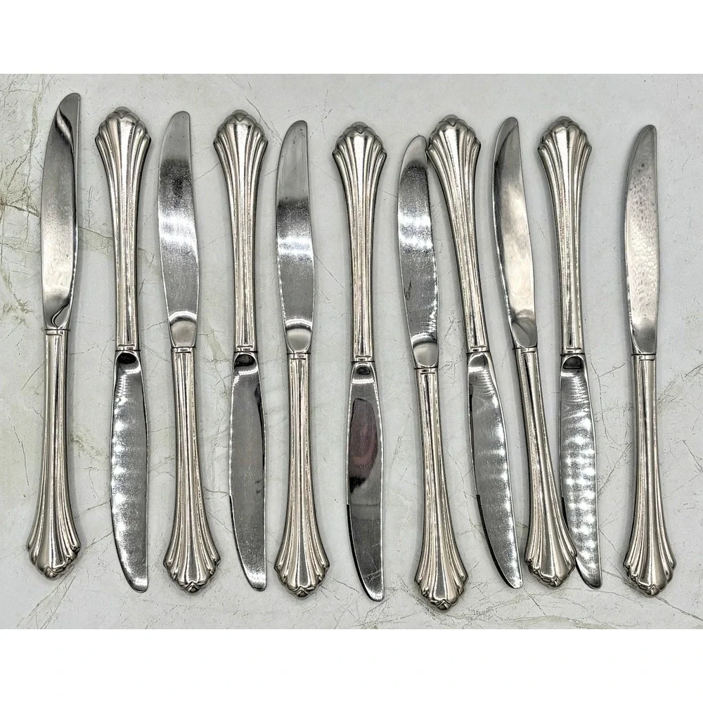 Oneida BANCROFT Flatware Dinner Knives Hollow Ridged Stainless 9
